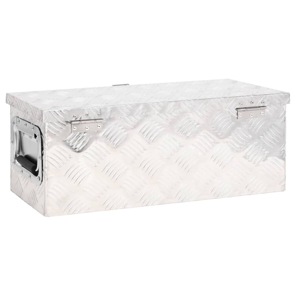 vidaXL Storage Box Silver 23.6"x9.3"x9.1" Aluminum