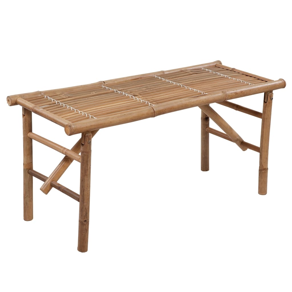 vidaXL Folding Patio Bench with Cushion 46.5" Bamboo