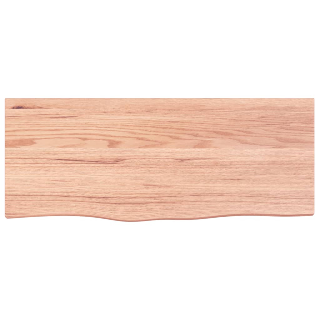 vidaXL Wall Shelf Light Brown 39.4"x15.7"x(0.8"-2.4") Treated Solid Wood Oak