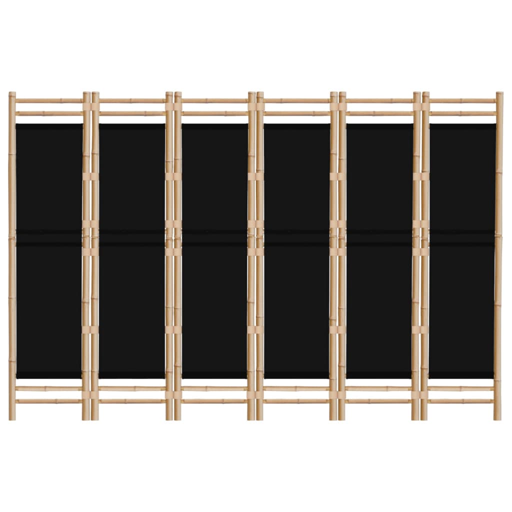 vidaXL Folding 6-Panel Room Divider 94.5" Bamboo and Canvas