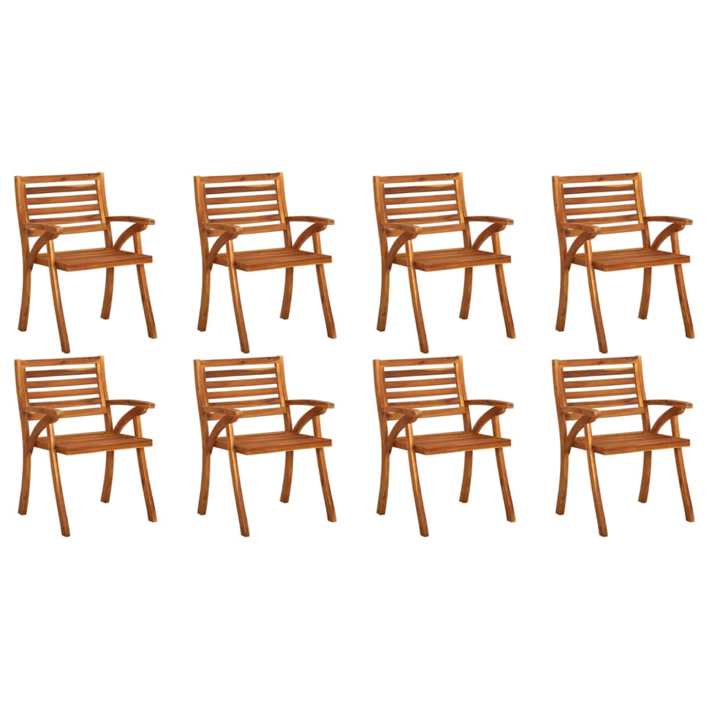 vidaXL Patio Chairs 8 pcs Solid Acacia Wood