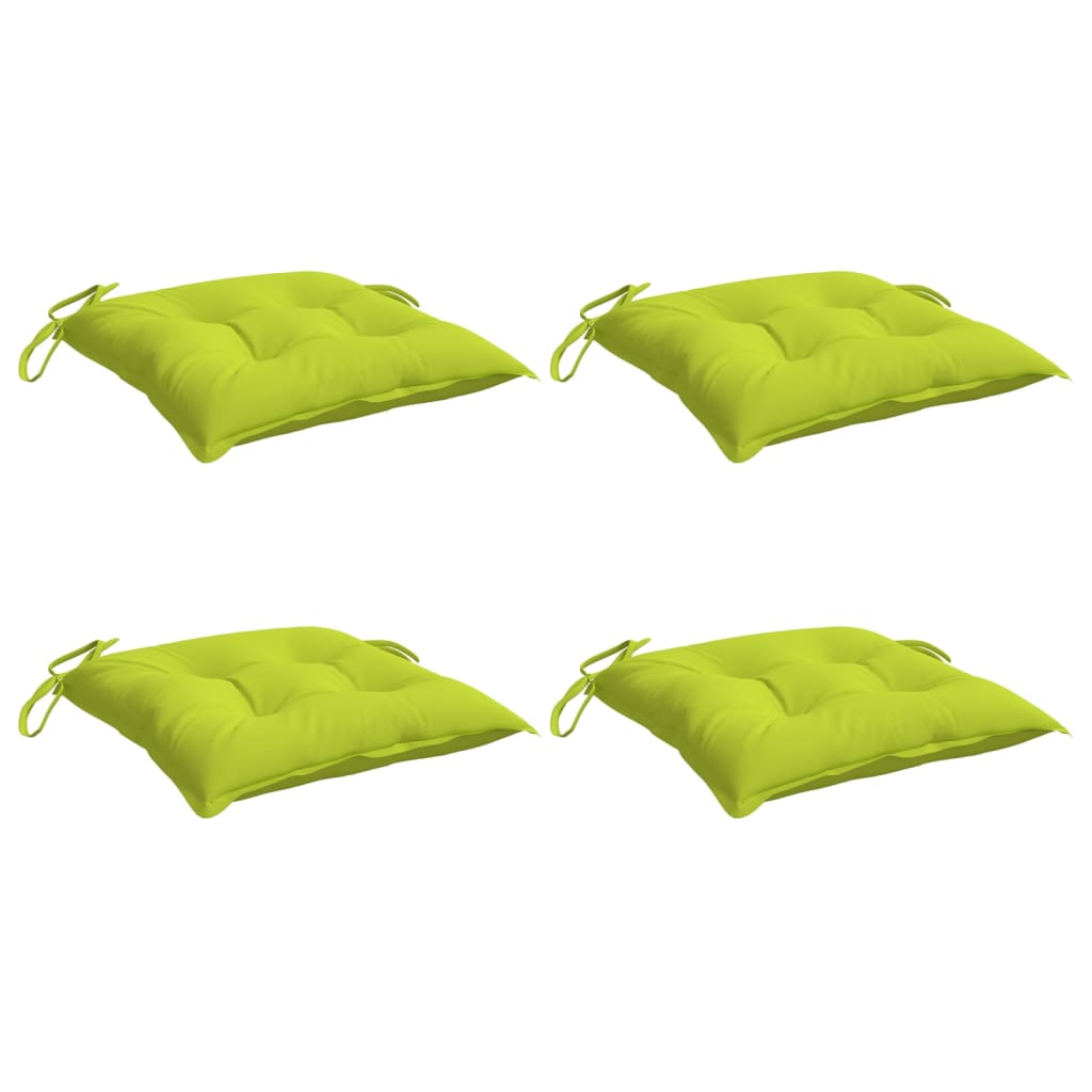 vidaXL Chair Cushions 4 pcs Bright Green 15.7"x15.7"x2.8" Oxford Fabric