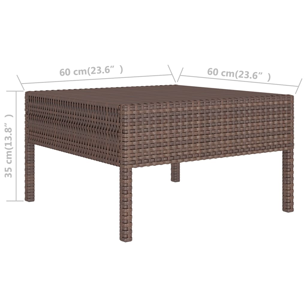 vidaXL 5 Piece Patio Lounge Set with Cushions Poly Rattan Brown