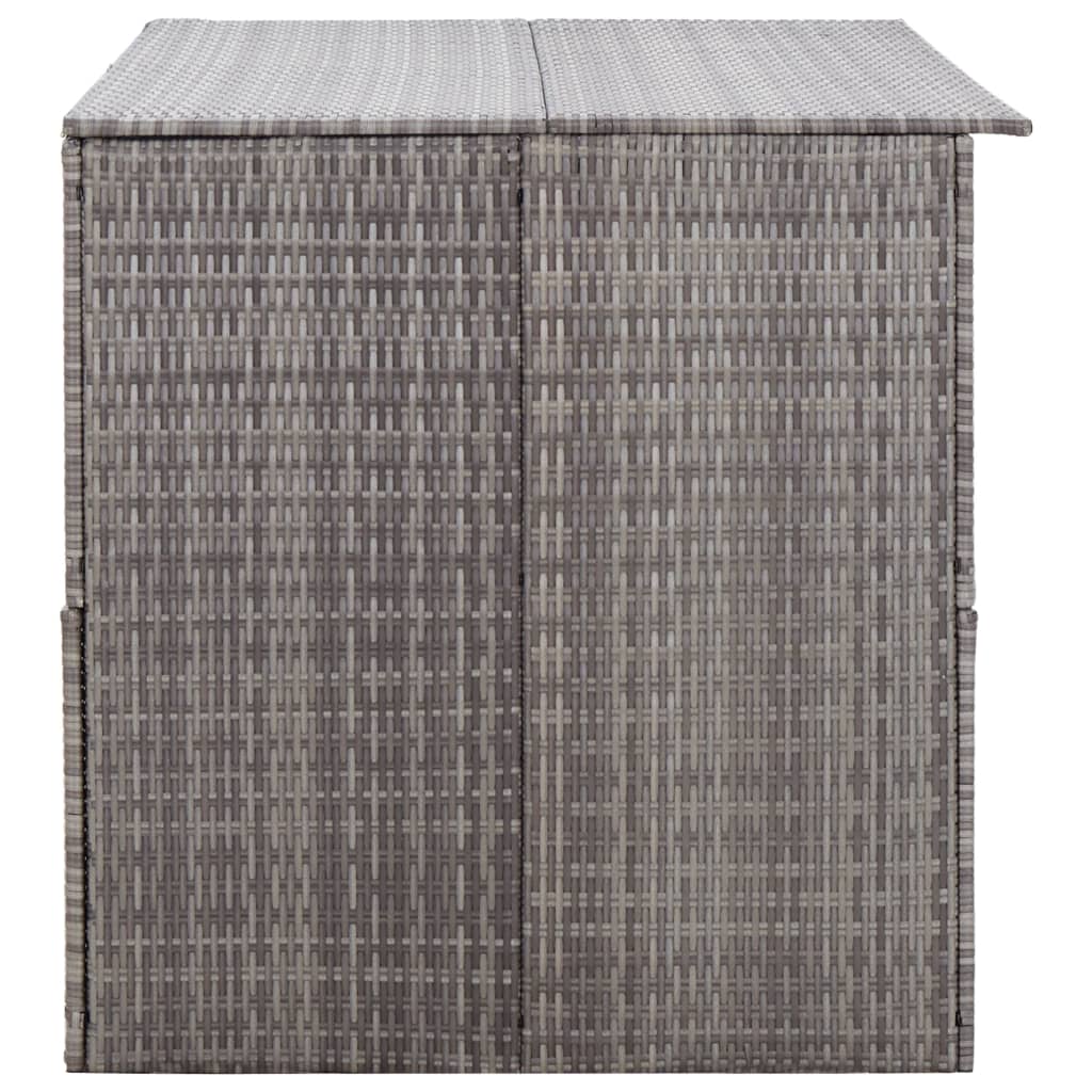 vidaXL Patio Storage Box Gray 59.1"x39.4"x39.4" Poly Rattan