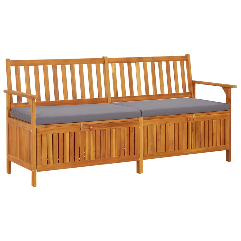 vidaXL Storage Bench with Cushion 66.9" Solid Wood Acacia