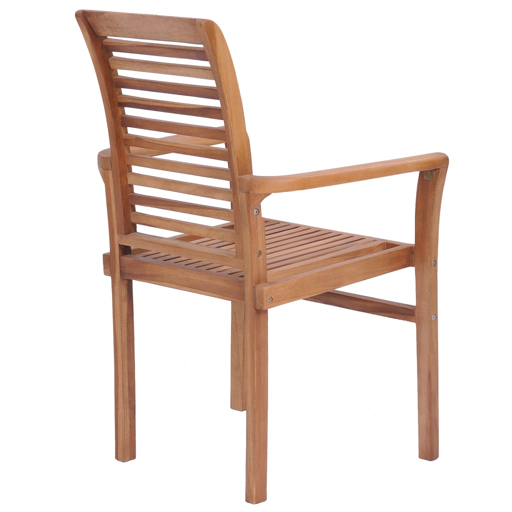 vidaXL Stacking Dining Chairs 2 pcs Solid Teak