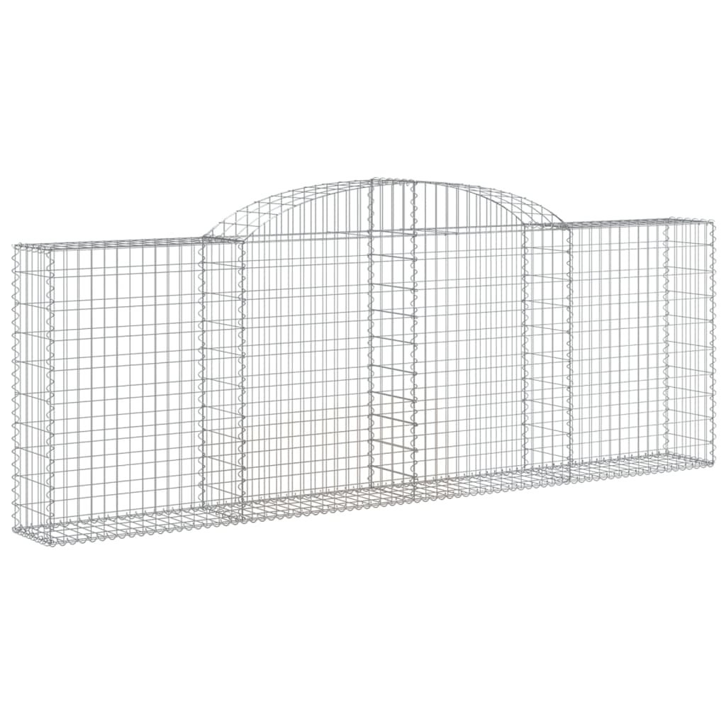 vidaXL Arched Gabion Baskets 4 pcs 118.1"x11.8"x39.4"/47.2" Galvanized Iron