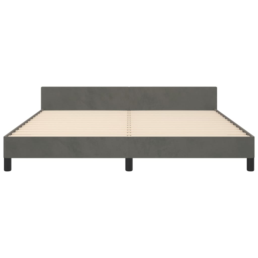 vidaXL Bed Frame without Mattress Dark Gray Queen Velvet