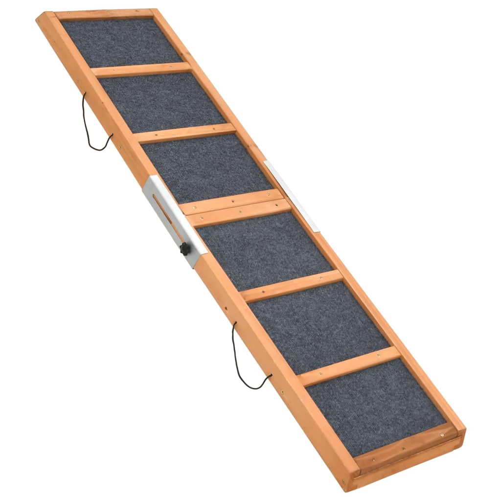 vidaXL Dog Ramp Gray 47.2"x11.8" Solid Wood Fir