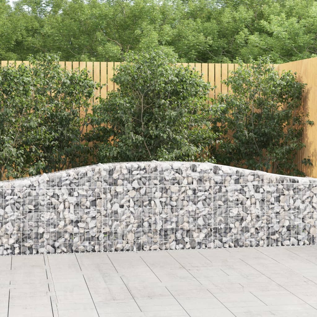 vidaXL Arched Gabion Basket 157.5"x11.8"x23.6"/31.5" Galvanized Iron