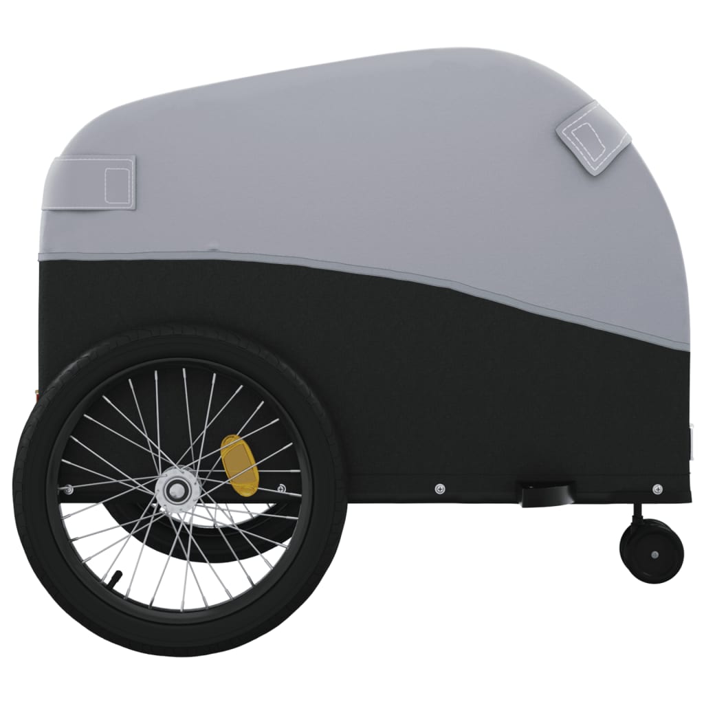 vidaXL Bike Trailer Black and Gray 99.2 lb Iron