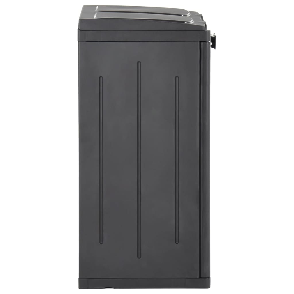 vidaXL Trash Bin with 2 Doors Black 25.6"x17.7"x34.6" PP