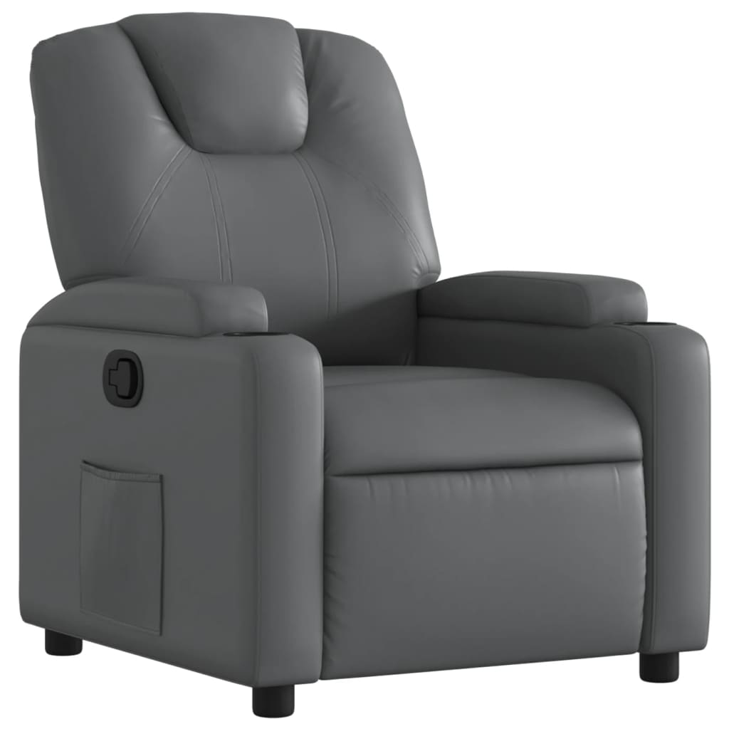 vidaXL Recliner Chair Gray Faux Leather