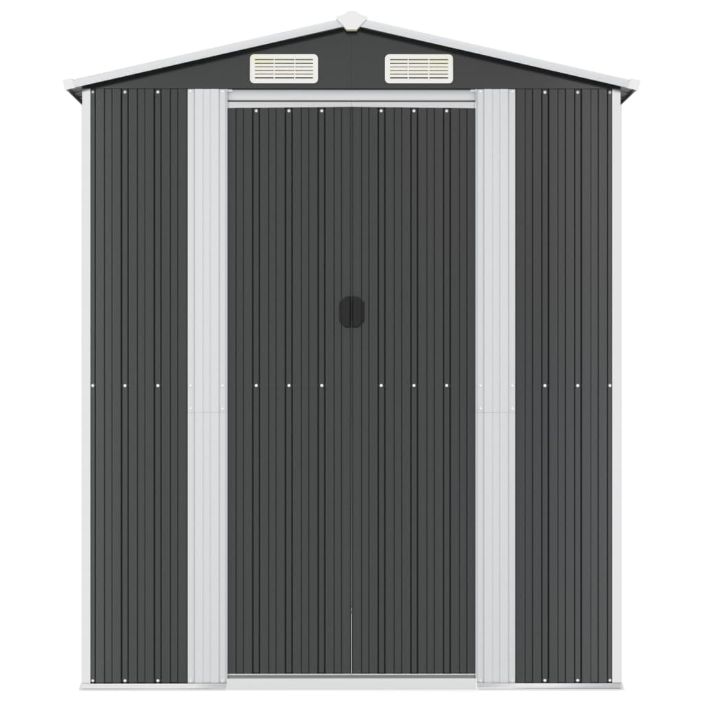 vidaXL Garden Shed Anthracite 75.6"x140.6"x87.8" Galvanized Steel