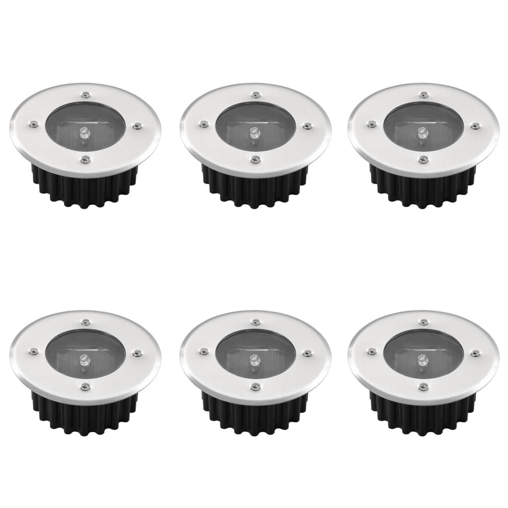 vidaXL Solar 6 Pcs Round Ground Spot