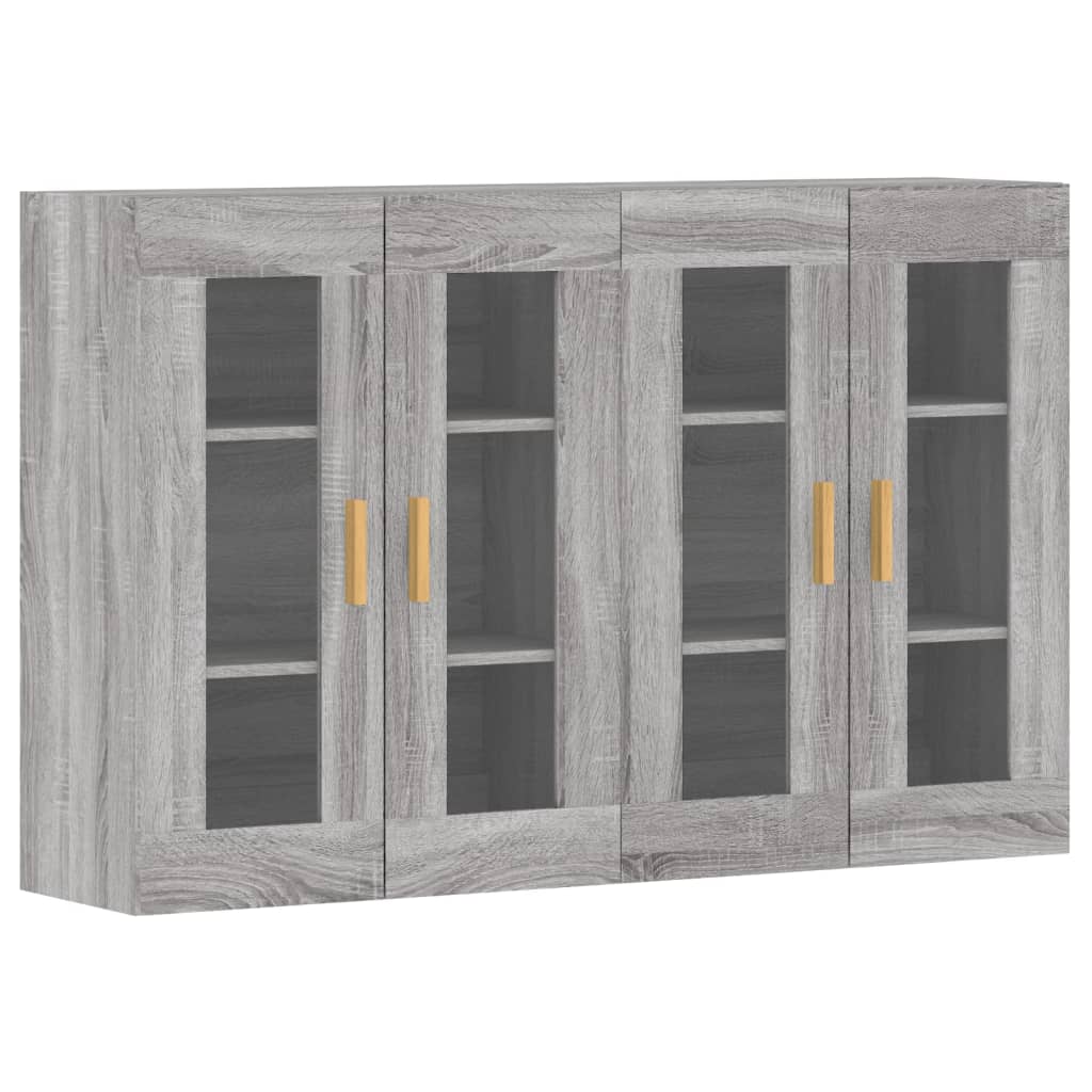 vidaXL Wall Mounted Cabinets 2 pcs Gray Sonoma Engineered Wood