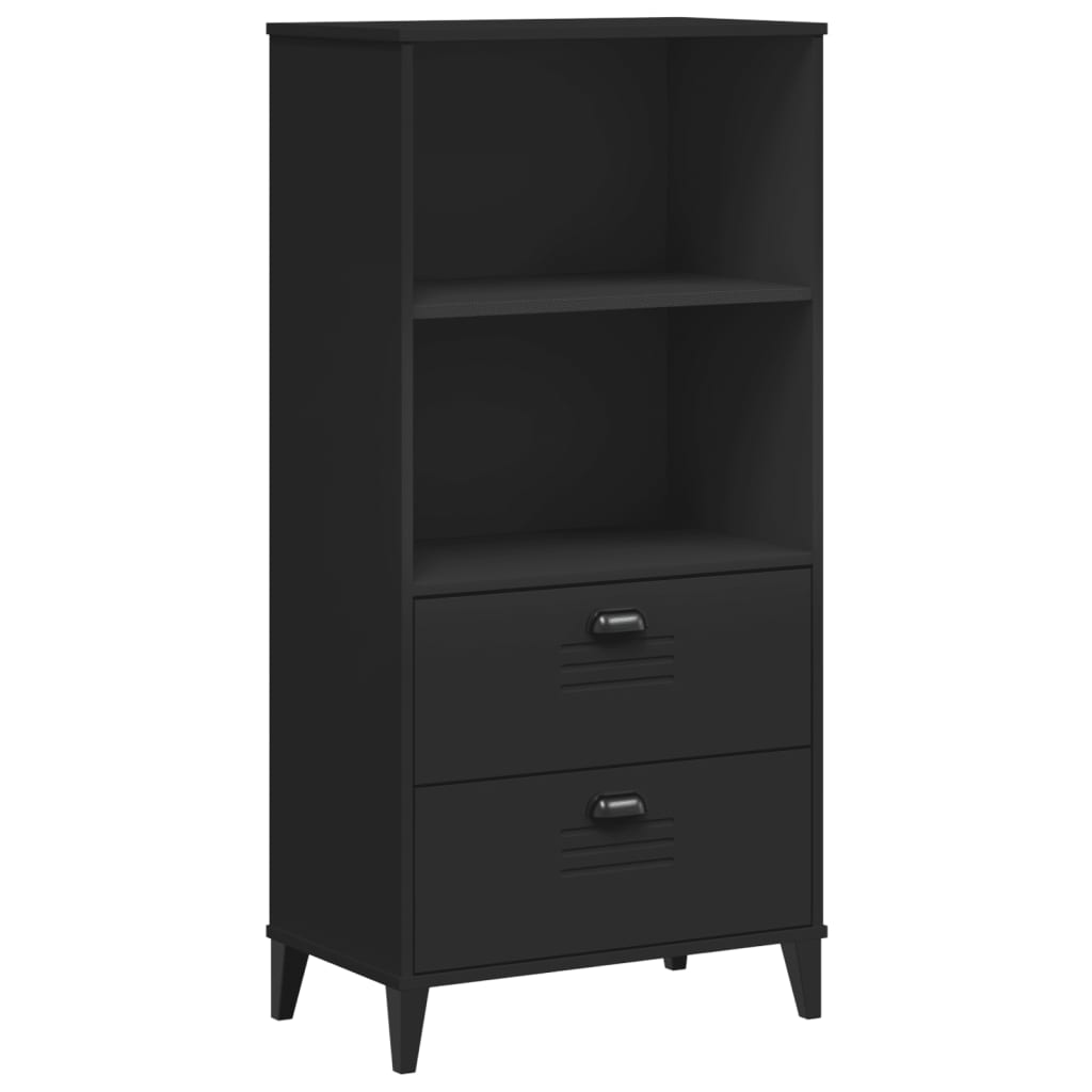 vidaXL Bookcase VIKEN Black 23.6"x13.8"x48.4" Engineered Wood