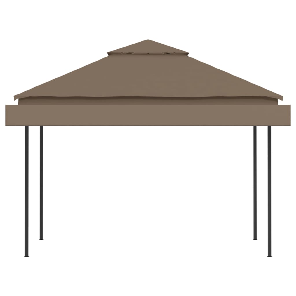 vidaXL Gazebo with Double Extending Roofs 9.8'x9.8'x9' Taupe 0.6 oz/ft²