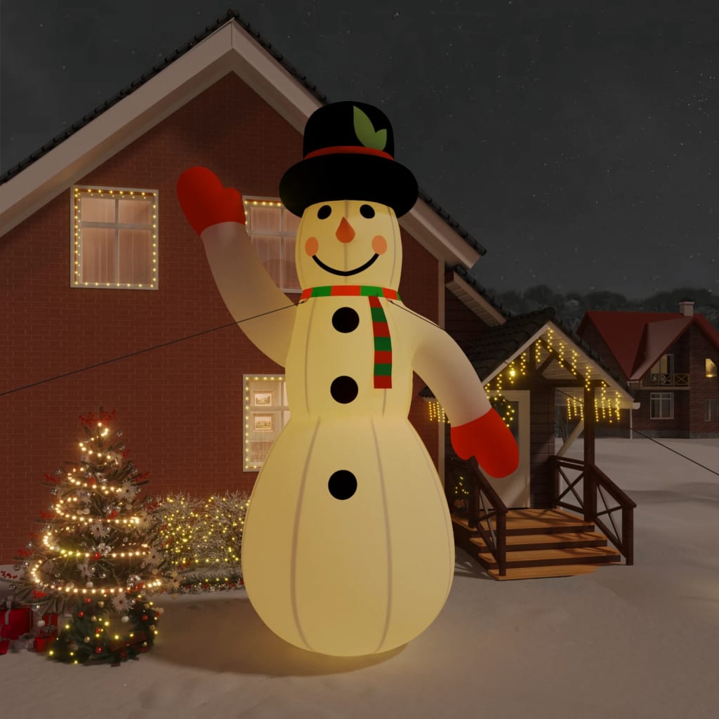 vidaXL Inflatable Snowman with LEDs 20 ft