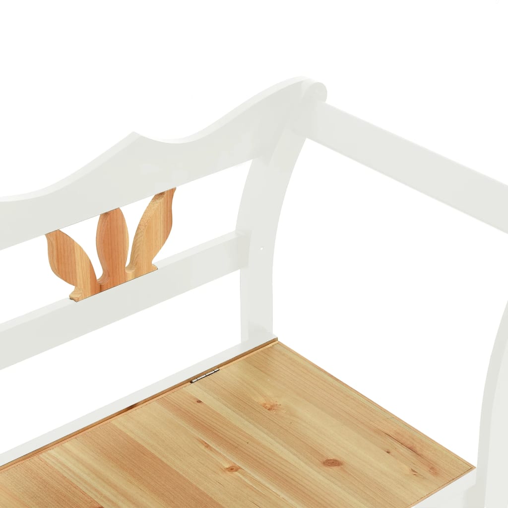 vidaXL Bench White 42.1"x17.7"x29.7" Solid Wood Fir