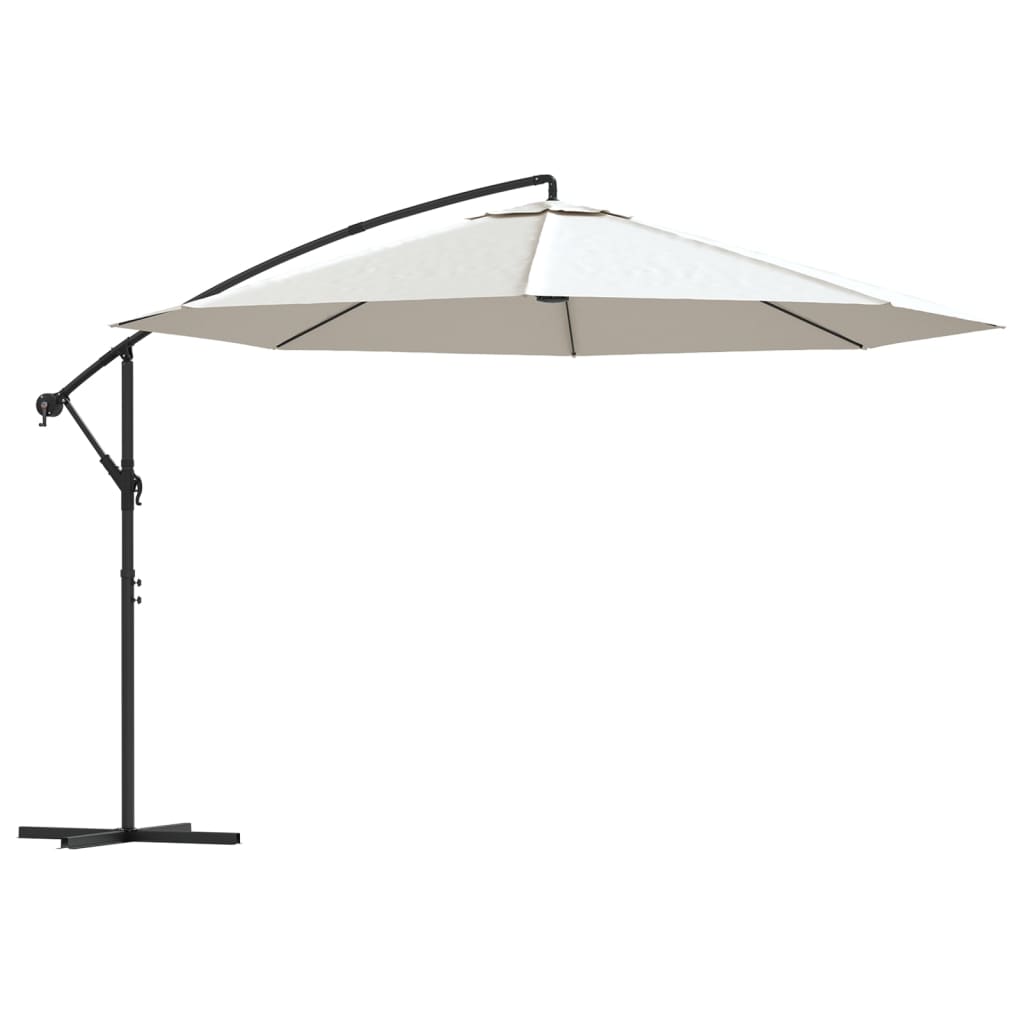 vidaXL Cantilever Umbrella 137.8" Sand White