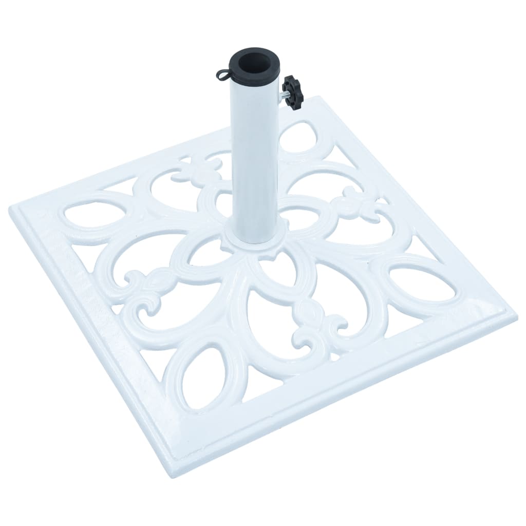 vidaXL Umbrella Base White 26.5 lbs 19.3" Cast Iron