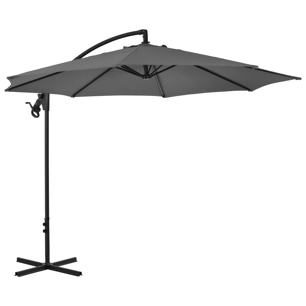 vidaXL Cantilever Garden Parasol with Steel Pole 118.1" Anthracite