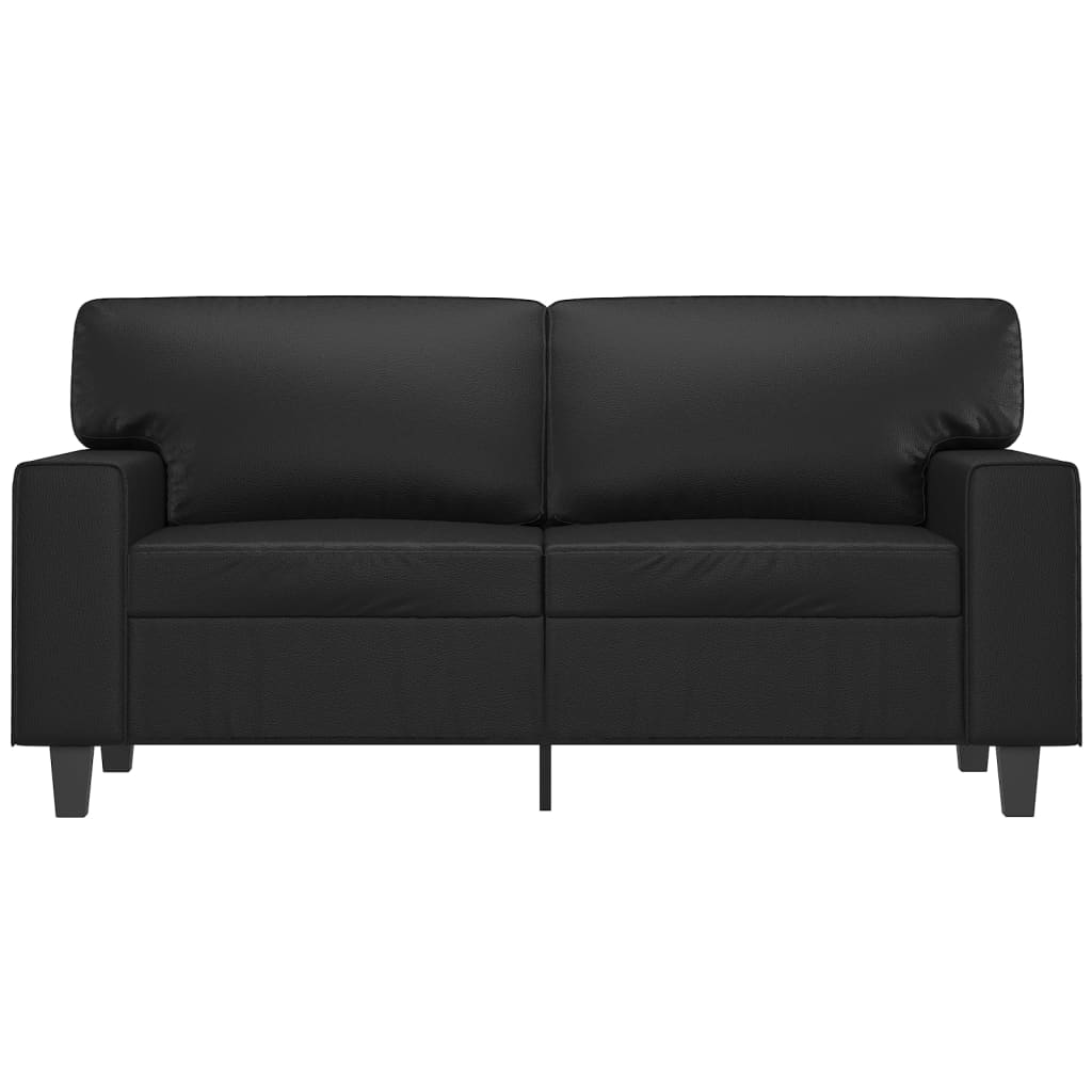 vidaXL 2-Seater Sofa Black 47.2" Faux Leather