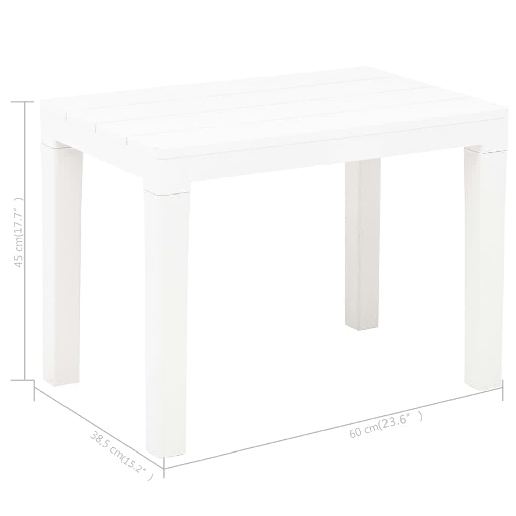 vidaXL Patio Benches 2 pcs White Plastic