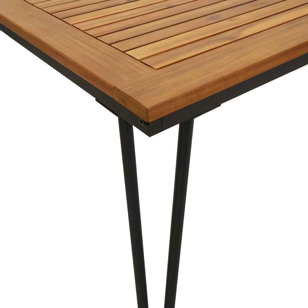 vidaXL Patio Table with Hairpin Legs 63"x31.5"x29.5" Solid Wood Acacia