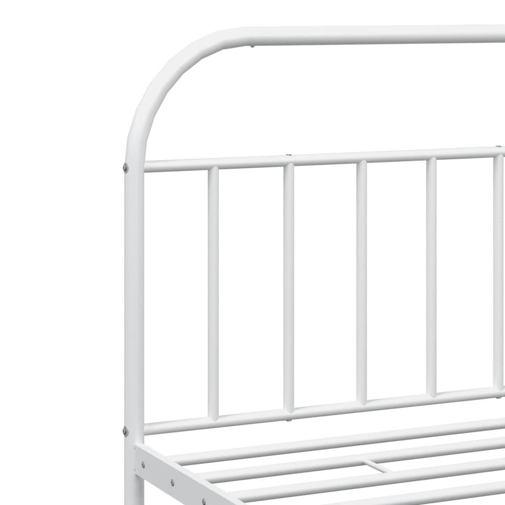 vidaXL Metal Bed Frame without Mattress with Footboard White 76"x79.9"