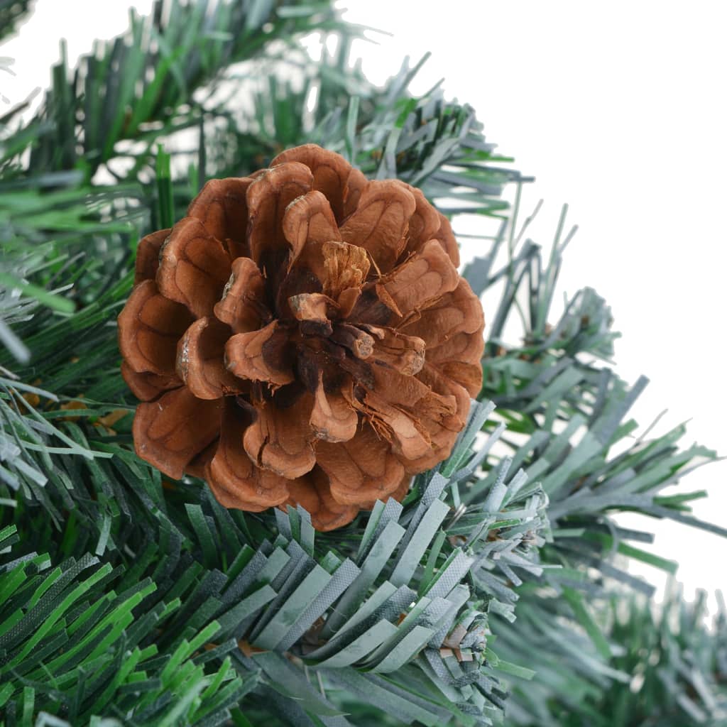 vidaXL Artificial Pre-lit Christmas Tree with Ball Set Pinecones 82.7"