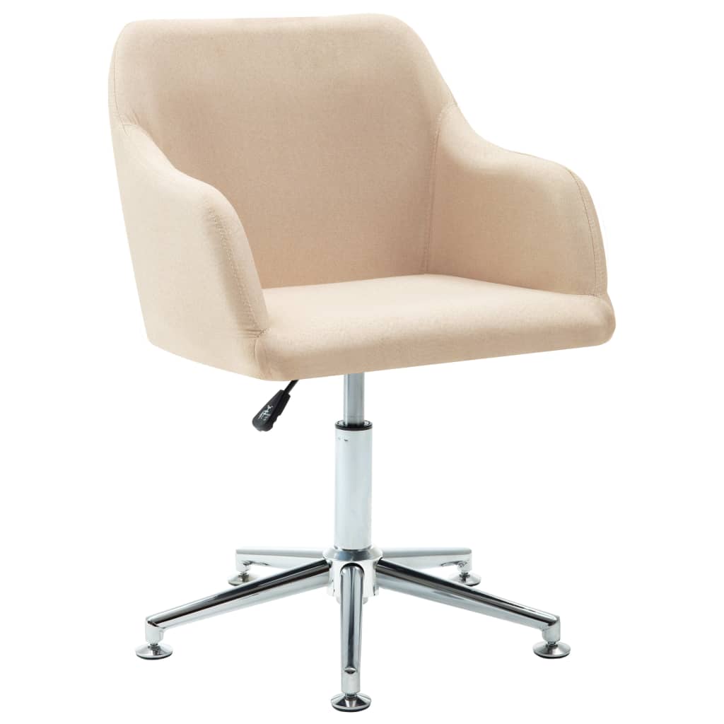 vidaXL Swivel Dining Chair Cream Fabric