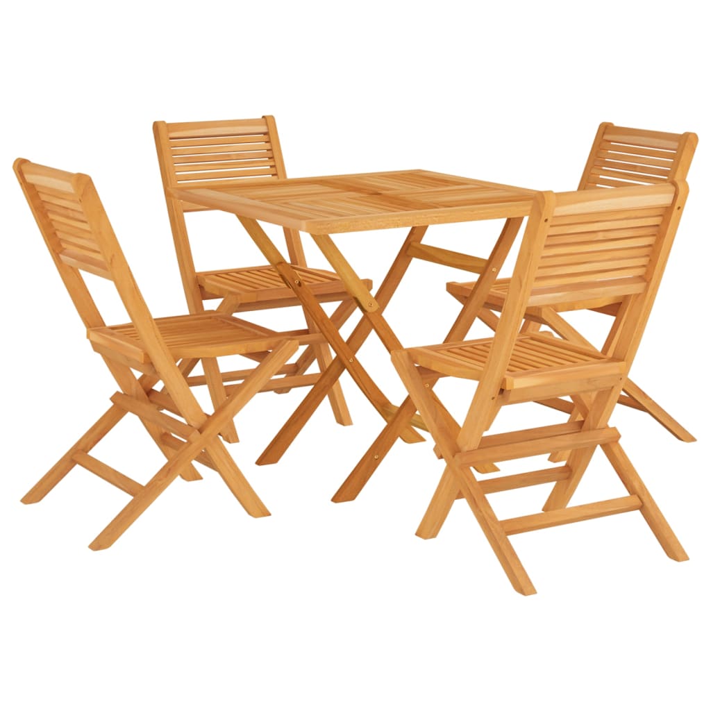 vidaXL 5 Piece Patio Dining Set Solid Wood Teak