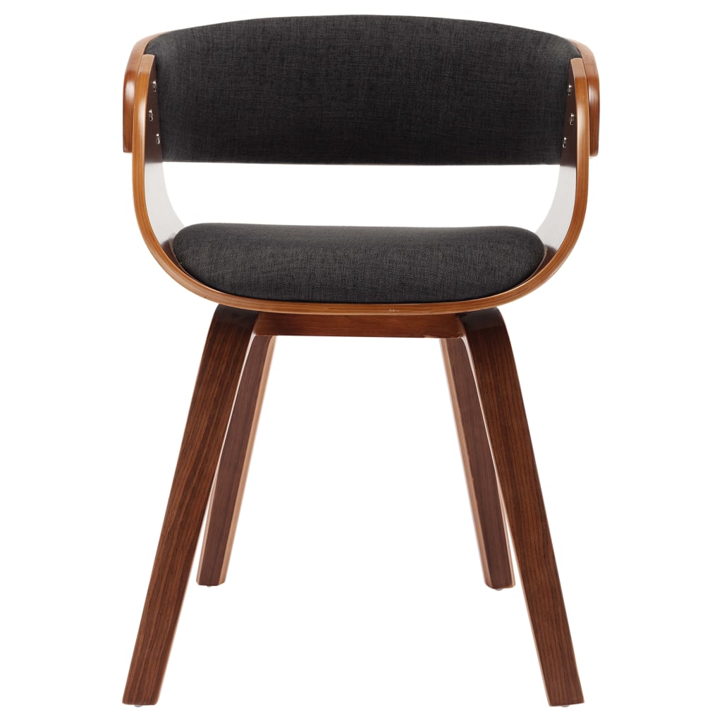 vidaXL Dining Chair Gray Bent Wood and Fabric