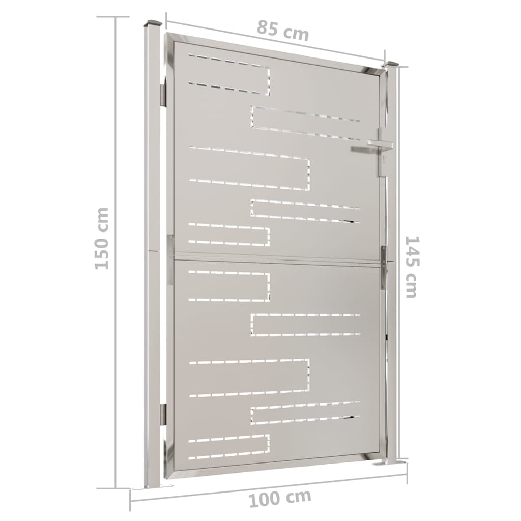 vidaXL Garden Gate 39.4"x59.1" Stainless Steel