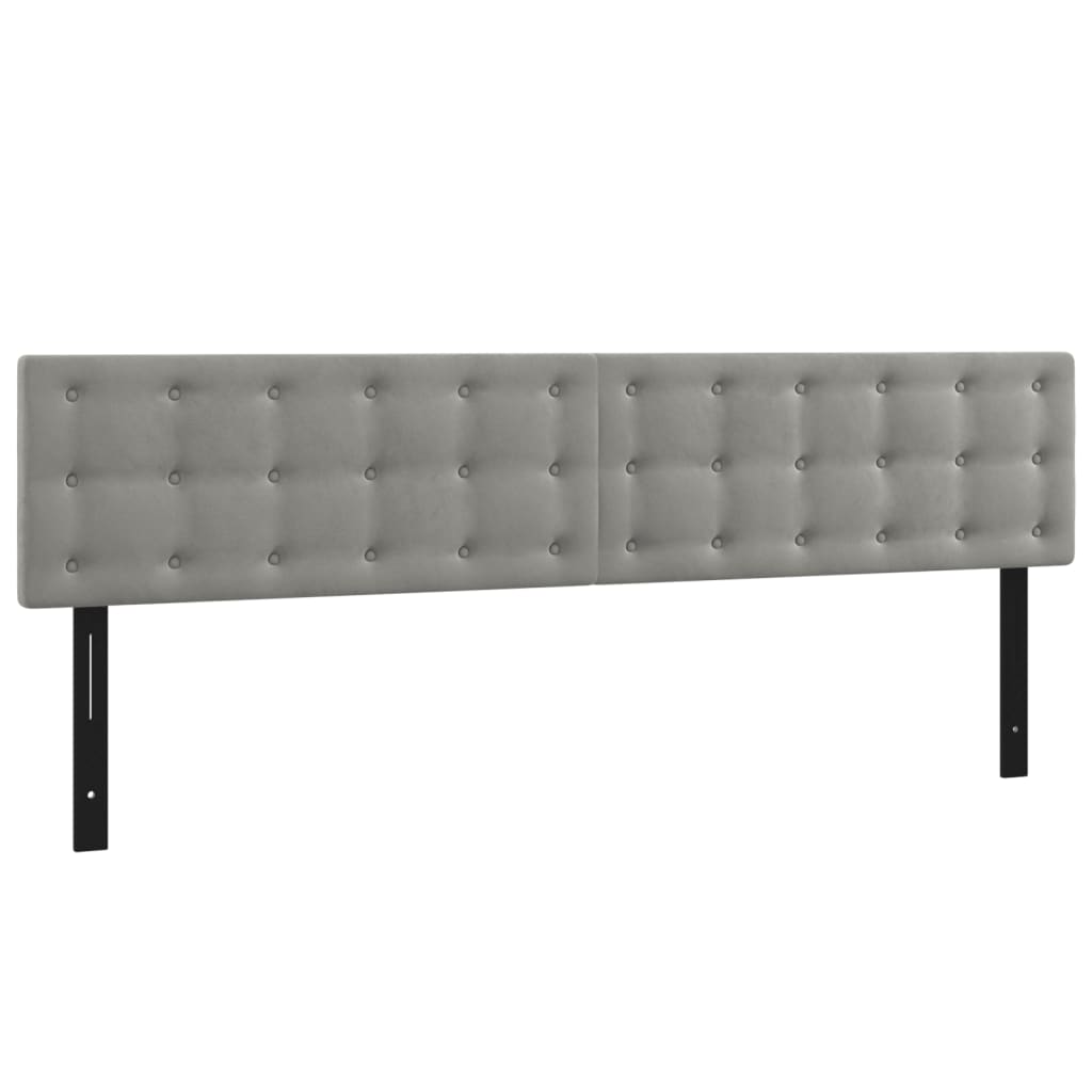 vidaXL LED Headboard Light Gray 70.9"x2"x30.7"/34.6" Velvet