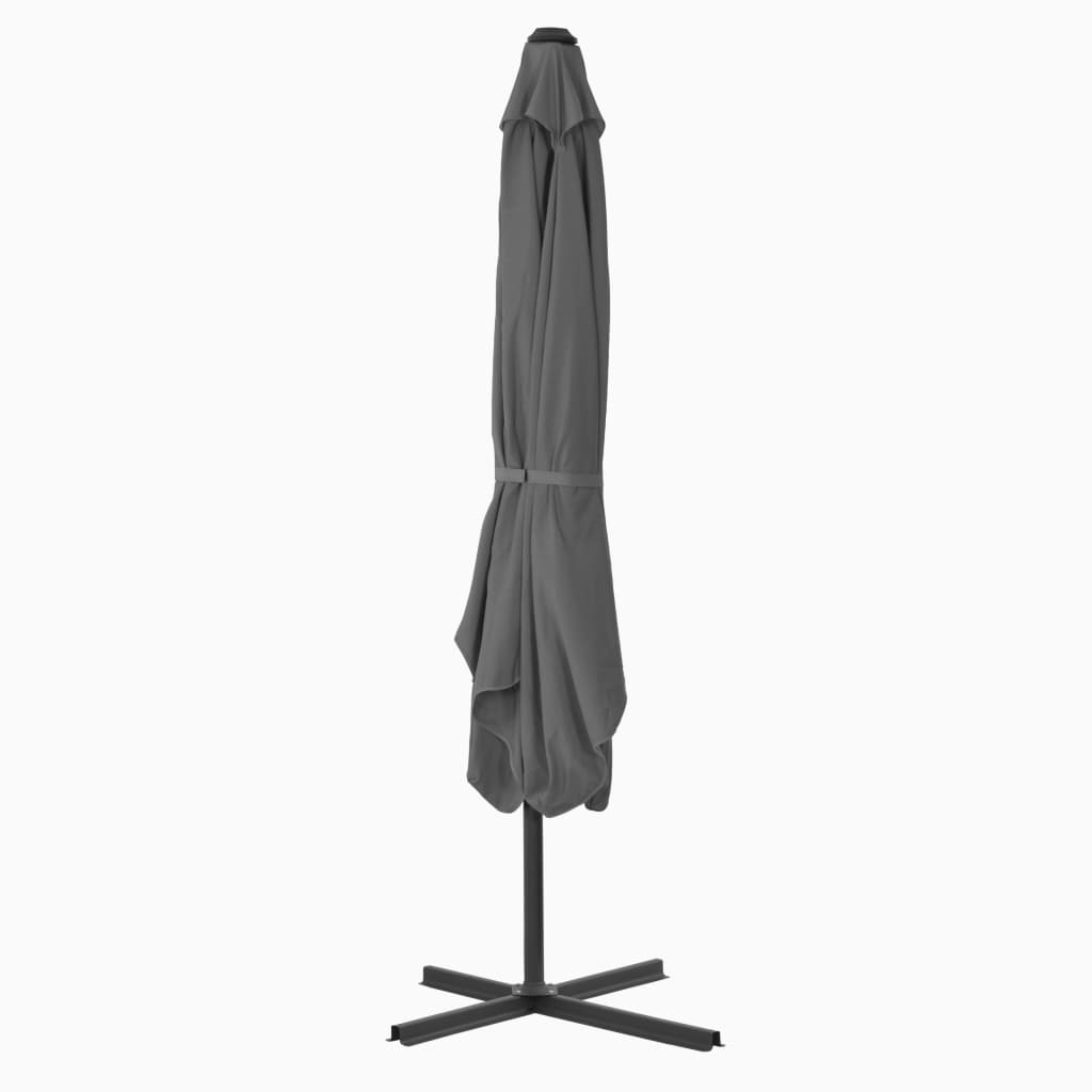 vidaXL Garden Parasol with Steel Pole 98.4"x98.4" Anthracite