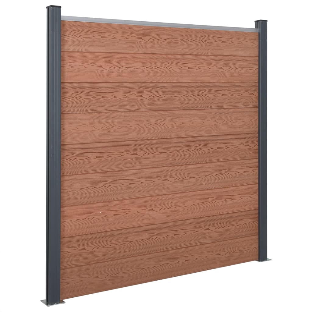 vidaXL Fence Panel Set Brown 139"x73.2" WPC