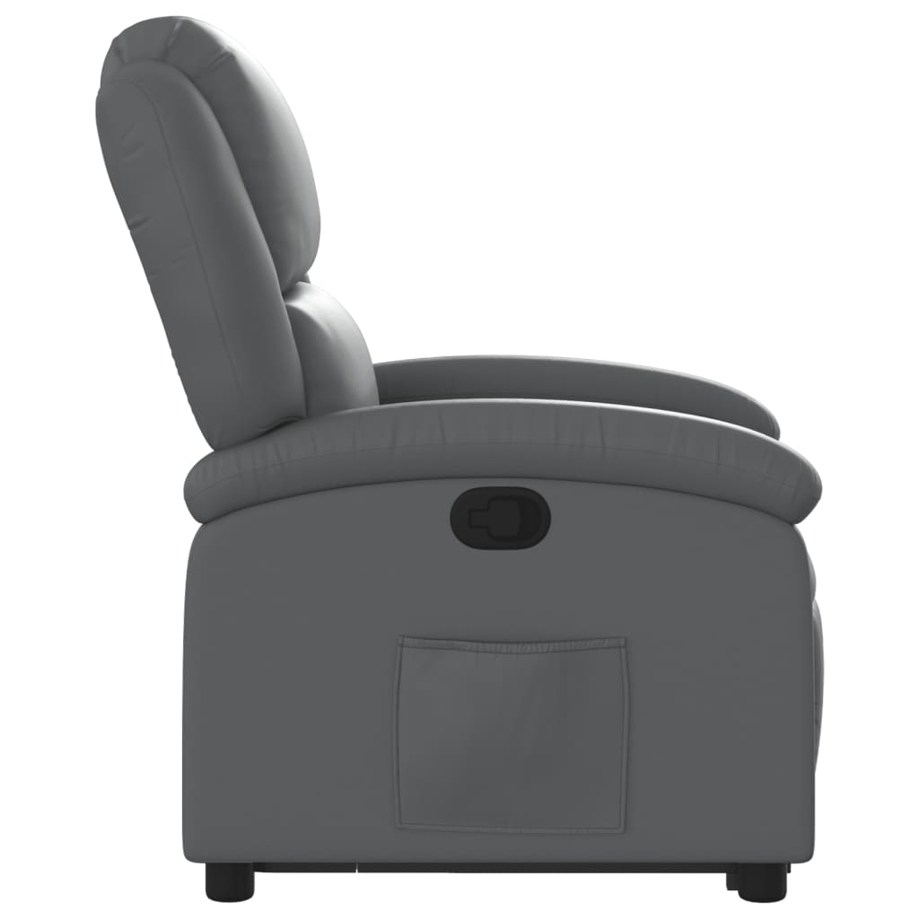 vidaXL Stand up Recliner Chair Gray Faux Leather