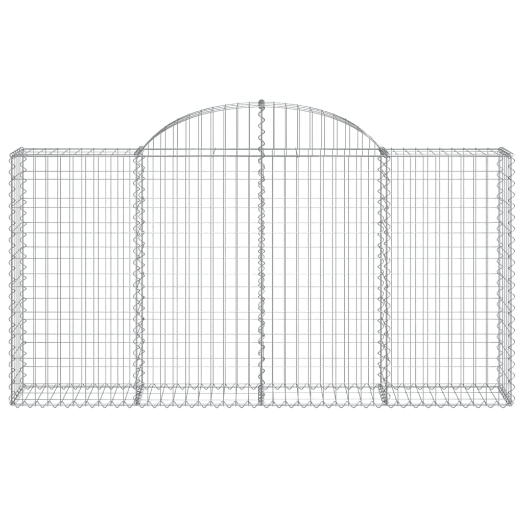 vidaXL Arched Gabion Baskets 3 pcs 78.7"x11.8"x39.4"/47.2" Galvanized Iron