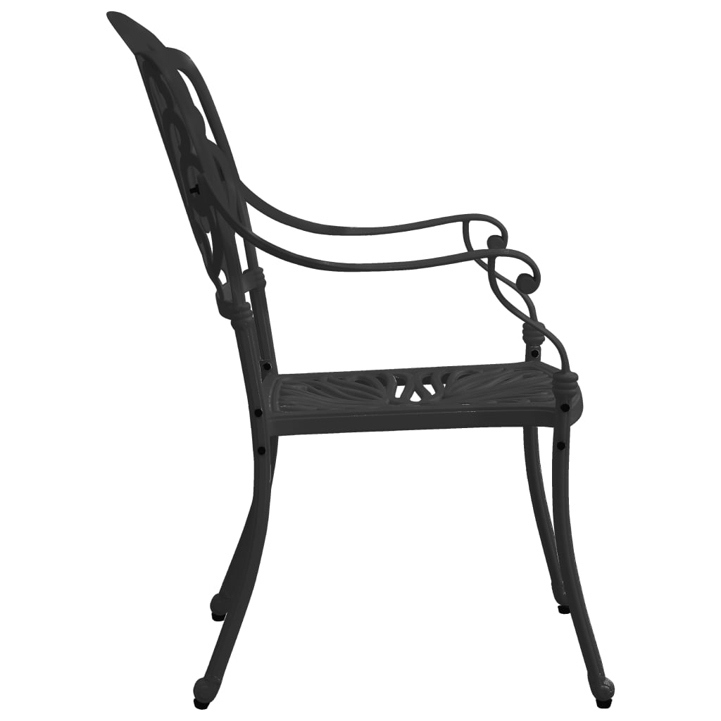 vidaXL 5 Piece Bistro Set Cast Aluminum Black