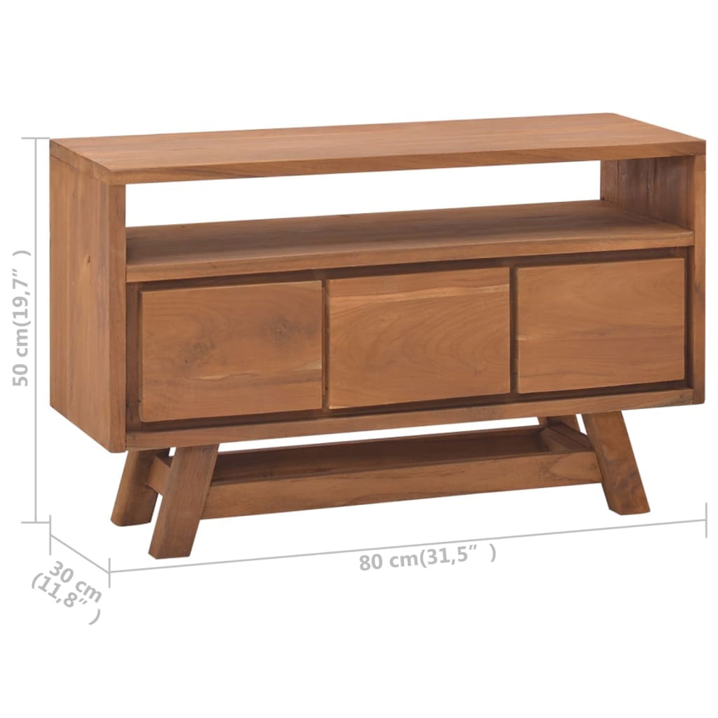 vidaXL TV Stand 31.5"x11.8"x19.7" Solid Wood Teak