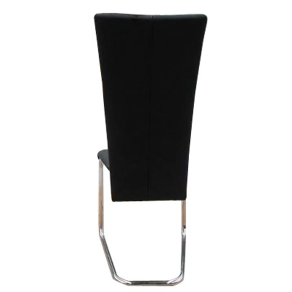 vidaXL Dining Chairs 4 pcs Black Faux Leather