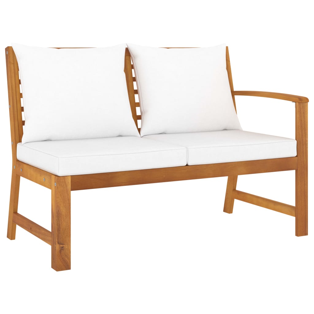 vidaXL 4 Piece Patio Lounge Set with Cushion Cream Solid Acacia Wood