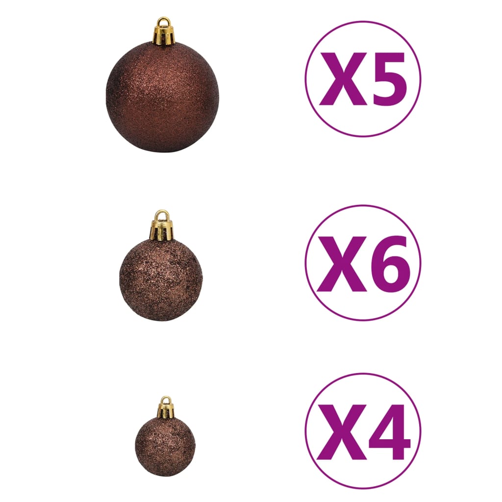 vidaXL Artificial Pre-lit Christmas Tree with Ball Set Green 47.2"