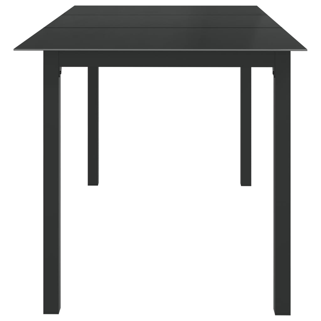 vidaXL Patio Table Black 59.1"x35.4"x29.1" Aluminum and Glass