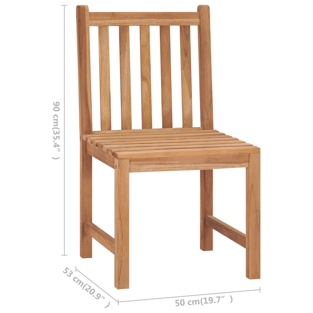 vidaXL Patio Chairs 6 pcs with Cushions Solid Teak Wood