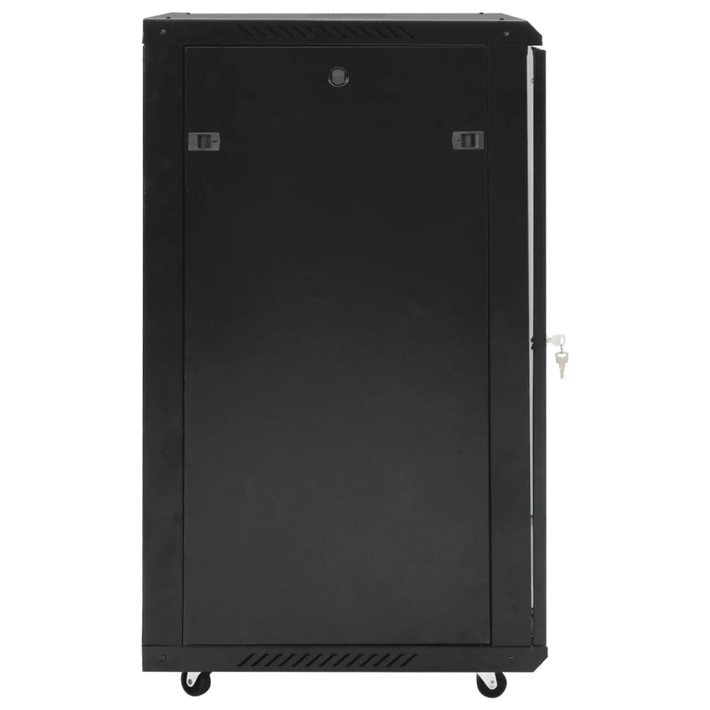 vidaXL 18U Network Cabinet 19" IP20 Black 23.6"x23.6"x39.4"