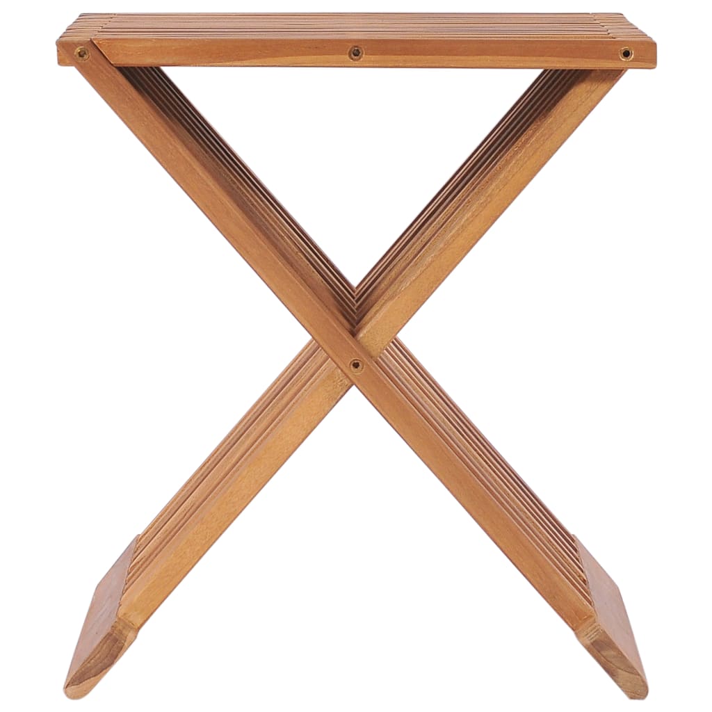 vidaXL Folding Stool 15.7"x12.6"x17.7" Solid Teak Wood